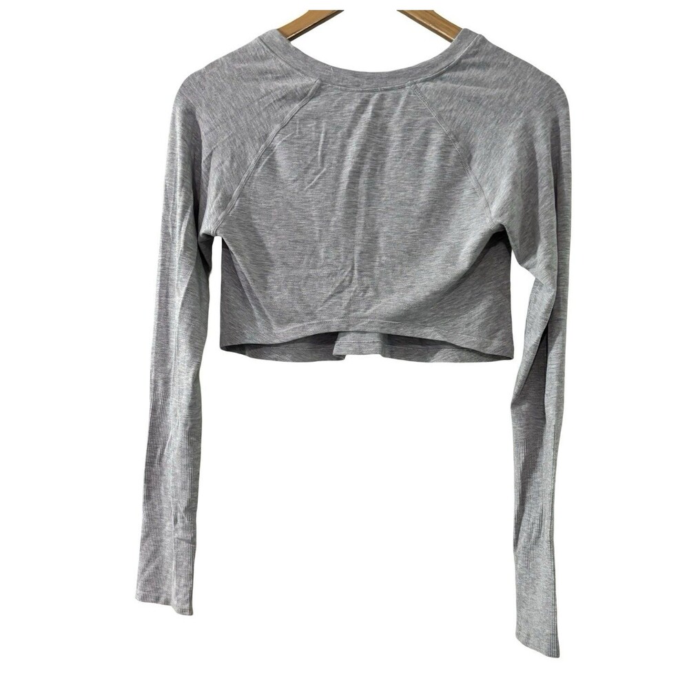 Free People FP Movement Too Good Gray Long Sleeve V Neck Layer Top Size S/XS - Picture 8 of 8